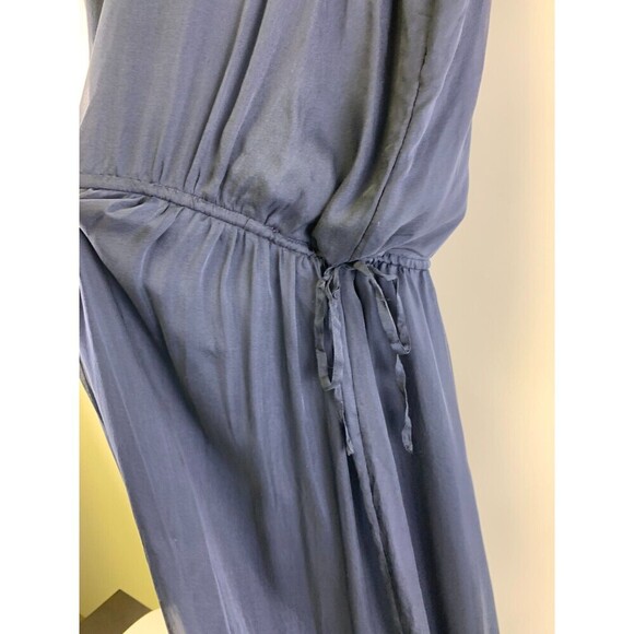 Sundance Silk Slip Dress Cap Sleeves Drawstring Midi Lined Sheer Womens Medium - Picture 6 of 16